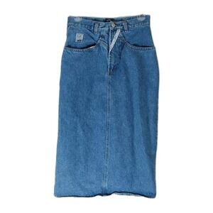 Vtg Jordache Denim‎ Jean Skirt Womens 8 Pencil 80s 90s Retro 26" Maxi Western